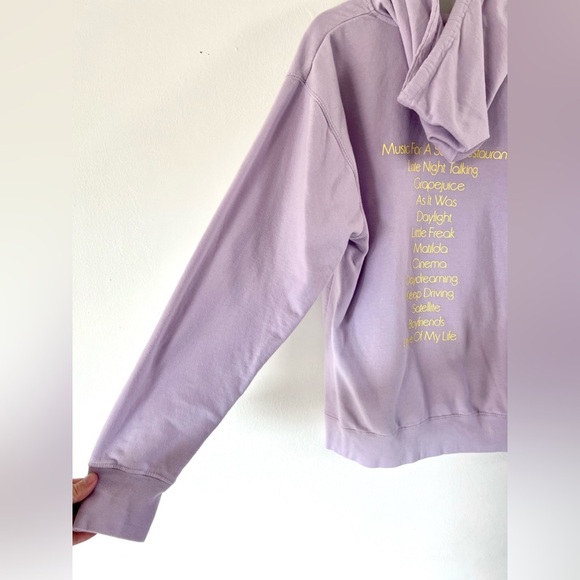 Harry Styles Harry's House Tour Playlist Lilac Purple Hoodie Size Large - Picture 6 of 8